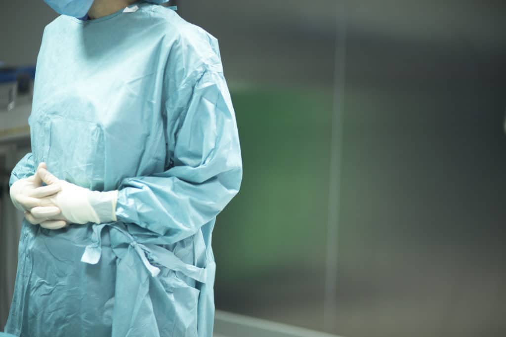 Healthcare worker wearing PPE